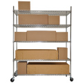 Adjustable Chrome Wire Metal Warehouse Rack Numbering System with Wheels (CJ12045180A5CW)